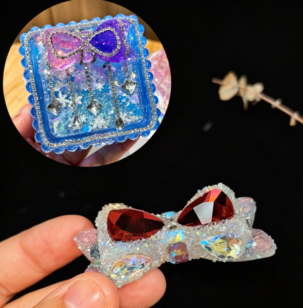 Handmade Diamond  Flip-Top Box Storage Resin Mold