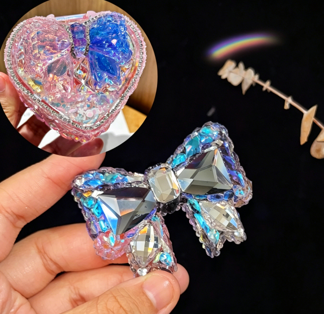 Handmade Diamond  Flip-Top Box Storage Resin Mold