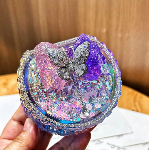 Handmade Diamond  Flip-Top Box Storage Resin Mold