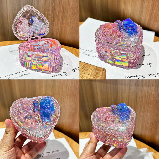 Handmade Diamond  Flip-Top Box Storage Resin Mold