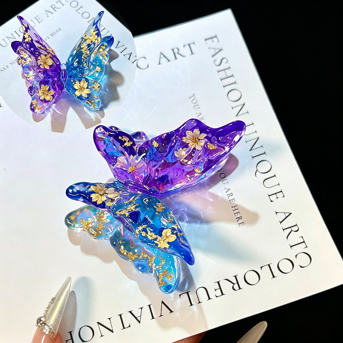 Handmade Double-Layer Water Ripple Butterfly Ornament Resin Mold
