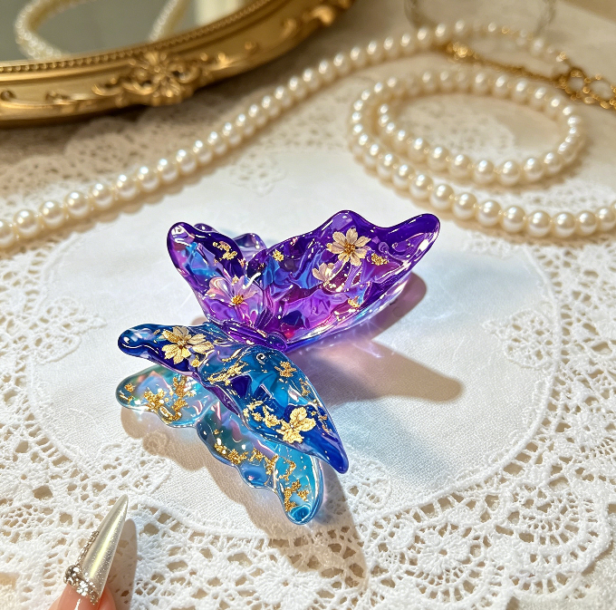 Handmade Double-Layer Water Ripple Butterfly Ornament Resin Mold