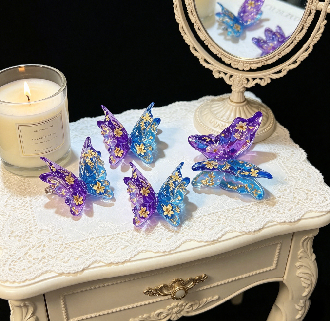 Handmade Double-Layer Water Ripple Butterfly Ornament Resin Mold