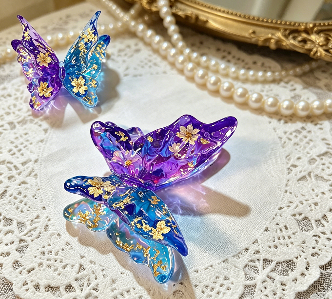 Handmade Double-Layer Water Ripple Butterfly Ornament Resin Mold